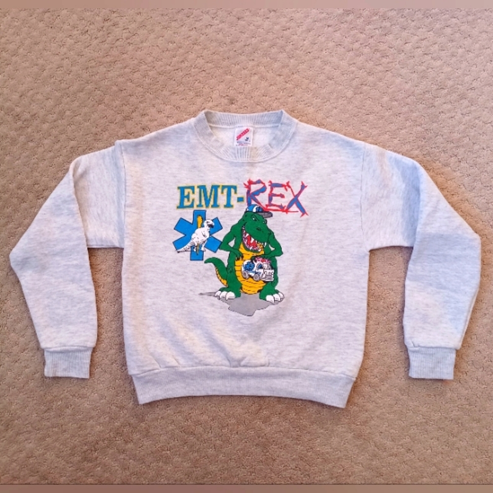 Kid's EMT Rex Sweatshirt - Grey Multi (M/10-12)
